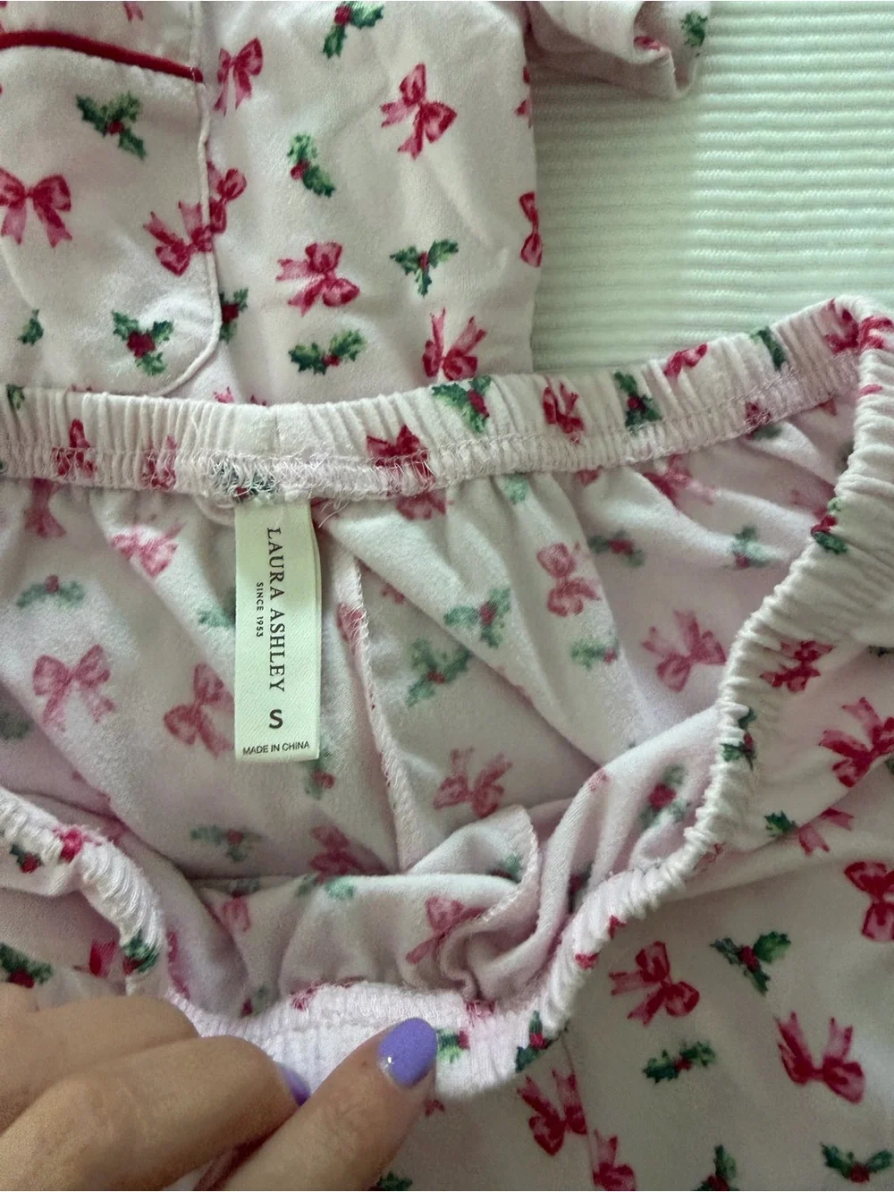 Laura Ashley Pink Christmas Short-Sleeve Pajama Set